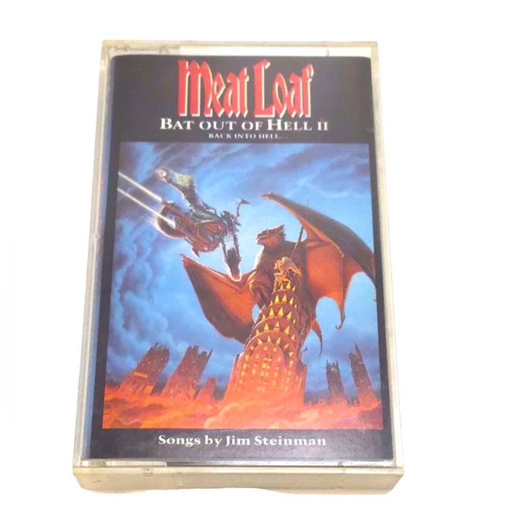 🍄 Meat Loaf Bat Out of Hill II Back Into Hell Cassette Tape